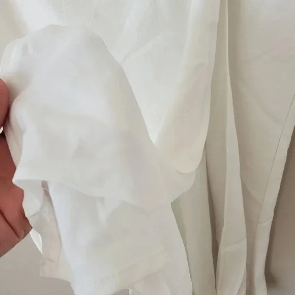 IRO Paris Hagat Shirred White Maxi Skirt with Slit Size 38 6 - Picture 14 of 15